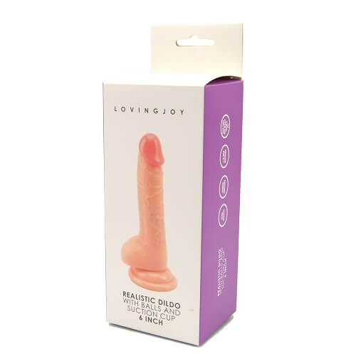 n10432 loving joy realistic dildo with balls and suction cup 6 inch 6