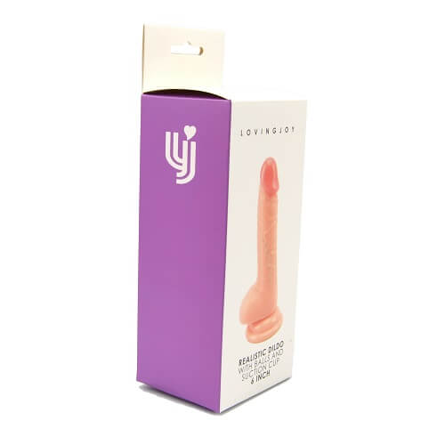 n10432 loving joy realistic dildo with balls and suction cup 6 inch 7
