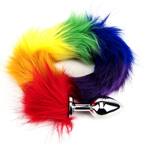 n10780 furry fantasy rainbow tail butt plug 1 1