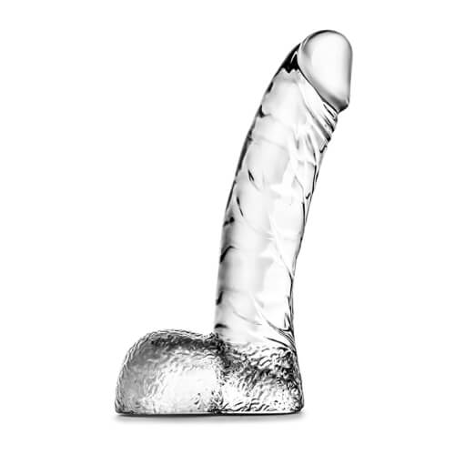 n10862 clear dildo with balls 5 5inch 1
