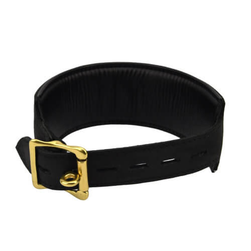 n10919 bound noir nubuck leather collar with o ring 3