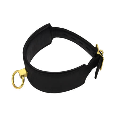 n10919 bound noir nubuck leather collar with o ring 5