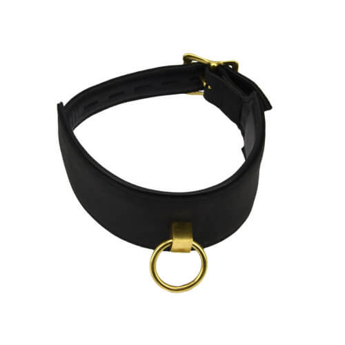 n10919 bound noir nubuck leather collar with o ring 6