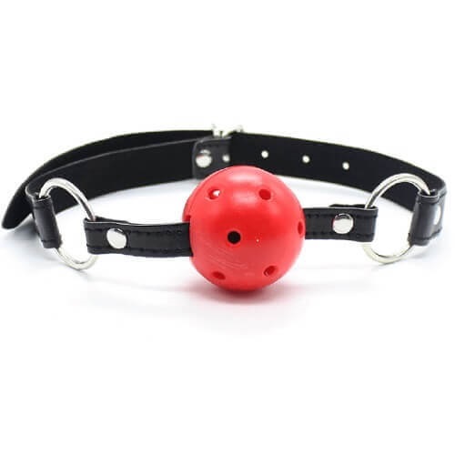 n10931 btp breathable ball gag red