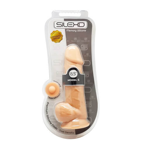 n11007 8 5 inch silicone dual density dildo with suction cup and balls 2