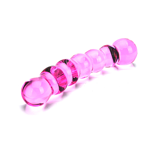 n11032 spectrum ribbed glass dildo pink wr 7
