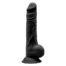 n11124 9 5 inch realistic silicone dual density dildo with suction cup with balls black