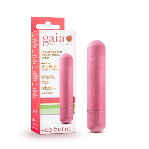 n11234 gaia biodegradable eco bullet vibrator pink 1