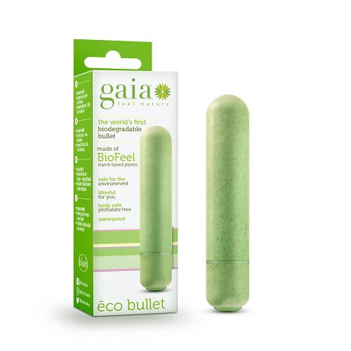 n11236 gaia biodegradable eco bullet vibrator green 1