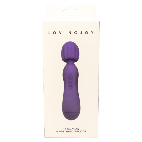n11291 loving joy 10 function magic wand vibrator purple pkg 1