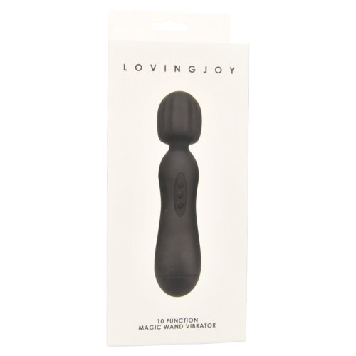 n11292 loving joy 10 function magic wand vibrator black packaging 1