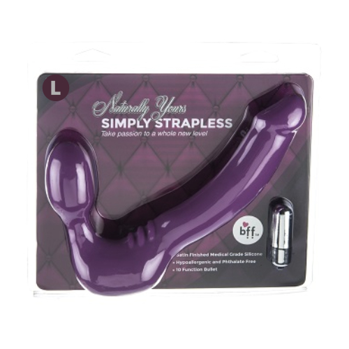 ns7205 simply strapless large strap on vibrator purple