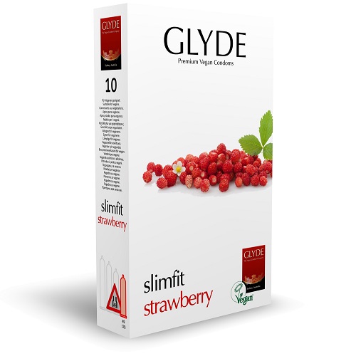 n11222 glyde slimfit strawberry condoms 10pack 1 1