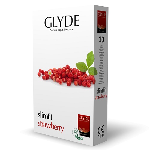 n11222 glyde slimfit strawberry condoms 10pack 3