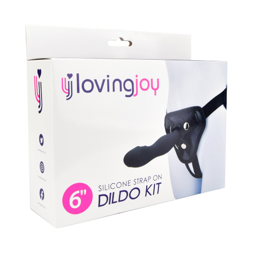 n11475 loving joy 6 inch silicone strap on dildo kit pkg 1 1