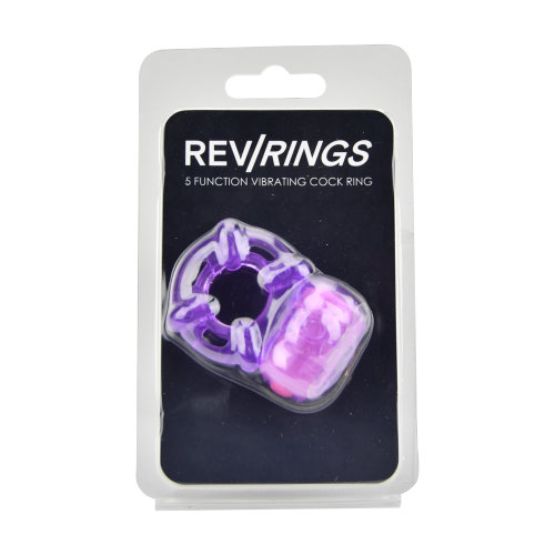 n11621 rev rings 5 function vibrating cock ring pkg
