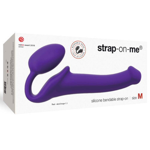 n11734 strap on me semi realistic bendable strap on purple medium pkg
