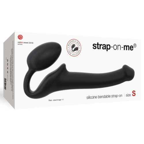 n11735 strap on me semi realistic bendable strap on black small pkg