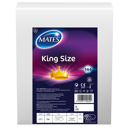 n11719 mates king size condom bx144 clinic pack 1 1