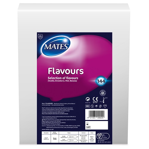 n11723 mates flavours condom bx144 clinic pack 1 1