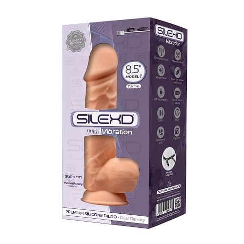 n11690 8 5inch realistic vibrating silicone dual density girthy dildo wsuction cup wballs 2
