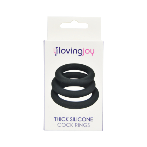 n11708 loving joy thick silicone cock rings 3 pack grey pkg