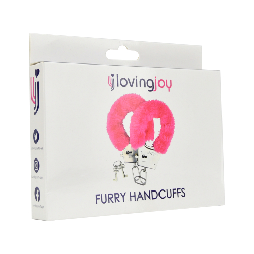 n11713 loving joy furry handcuffs pink 1 pkg