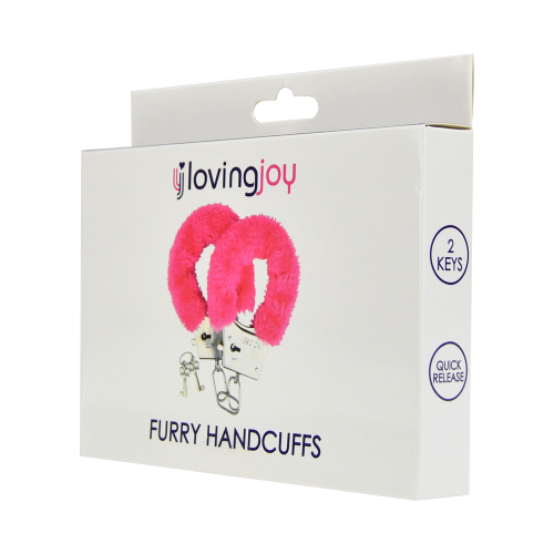 n11713 loving joy furry handcuffs pink 2 pkg