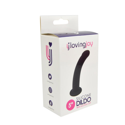 n10885 loving joy curved 5 inch silicone dildo with suction cup pkg 1