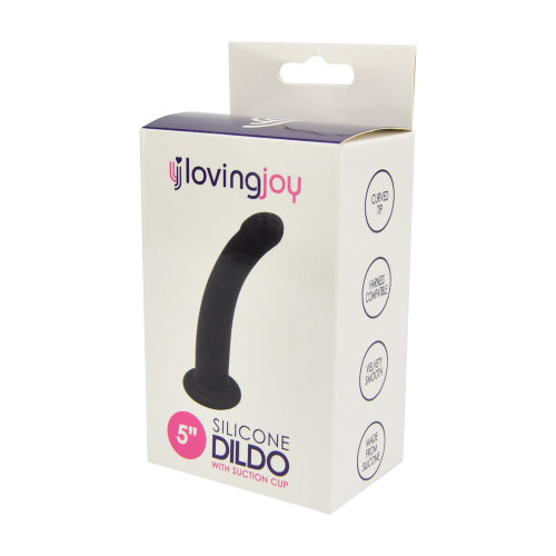 n10885 loving joy curved 5 inch silicone dildo with suction cup pkg 2
