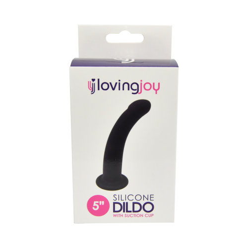 n10885 loving joy curved 5 inch silicone dildo with suction cup pkg