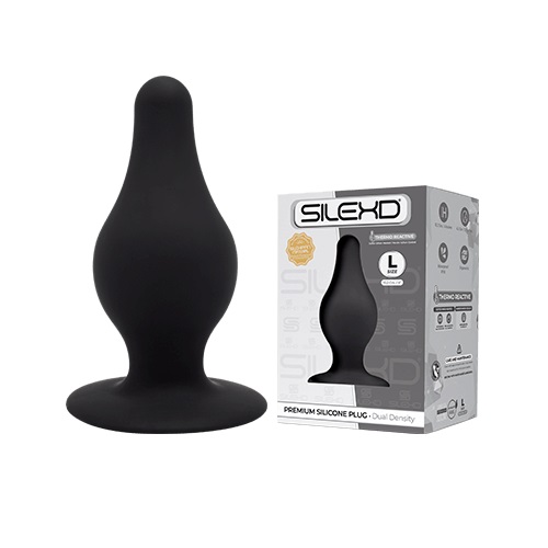 n11845 silexd dual density tapered silicone butt plug large 2