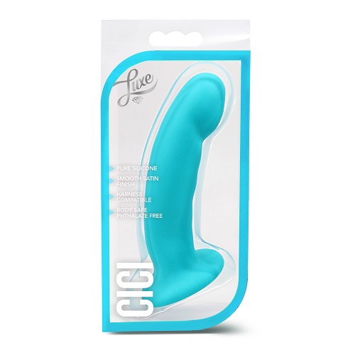 n11869 6 5inch silicone gspot pspot dildo wsuction base blue 2