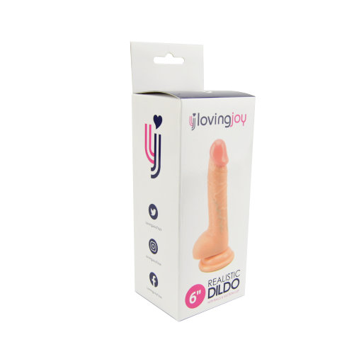 n10432 loving joy realistic dildo with balls and suction cup 6 inch 1 pkg