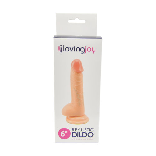 n10432 loving joy realistic dildo with balls and suction cup 6 inch pkg