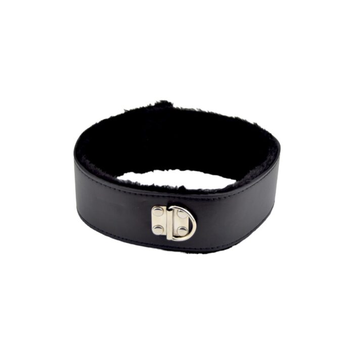 bound to please furry collar with leash black 4