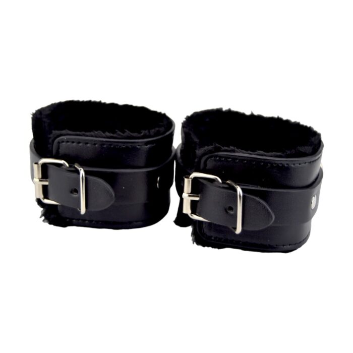n11932 bound to please furry plush wrist cuffs black 5