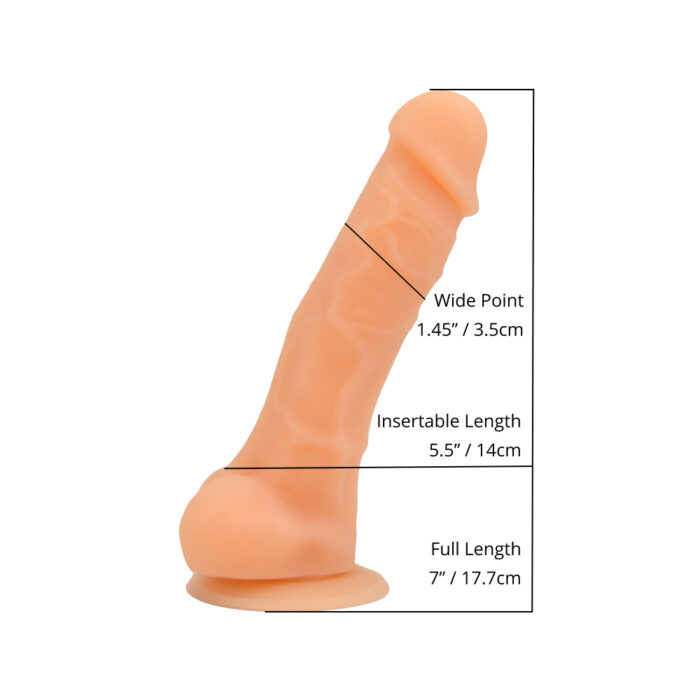 n12026 loving joy 7 inch realistic dildo with suction cup and balls vanilla size 1