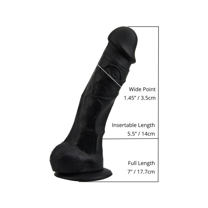 n12029 loving joy 7 inch realistic dildo with suction cup and balls black size 1