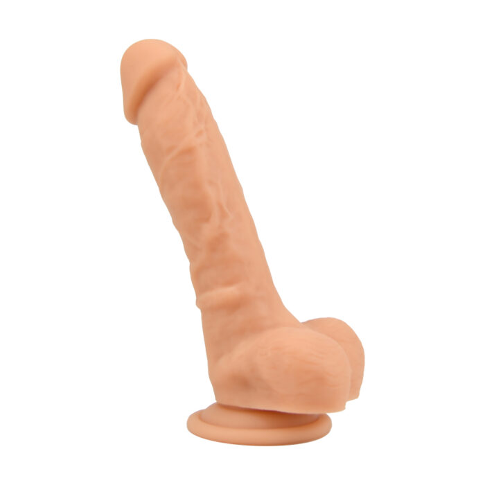 n12030 loving joy 8 inch realistic silicone dildo with suction cup and balls vanilla 2