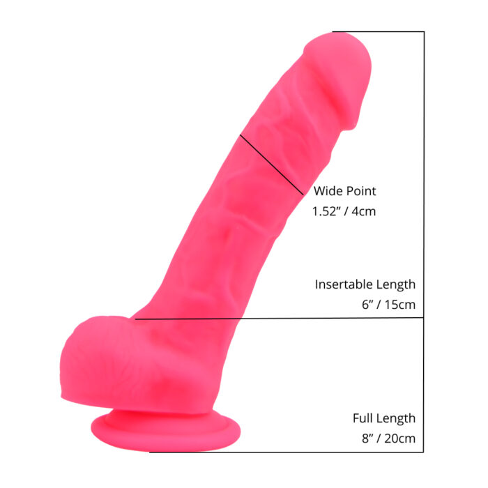 n12031 loving joy 8 inch realistic dildo with suction cup and balls pink sizes 1
