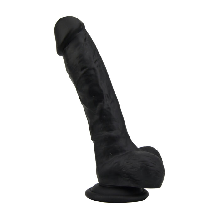 n12033 loving joy 8 inch realistic dildo with suction cup and balls black 2