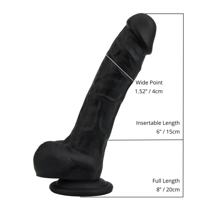 n12033 loving joy 8 inch realistic dildo with suction cup and balls black size 1