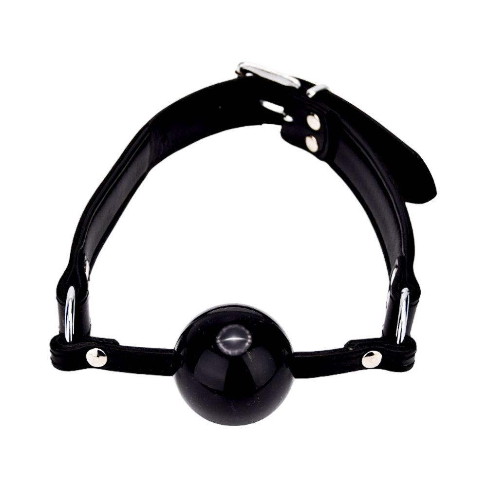 n12271 bound leather solid ball gag