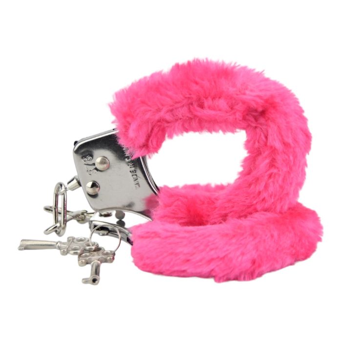 n12138 bound to play heavy duty furry handcuffs pink 3