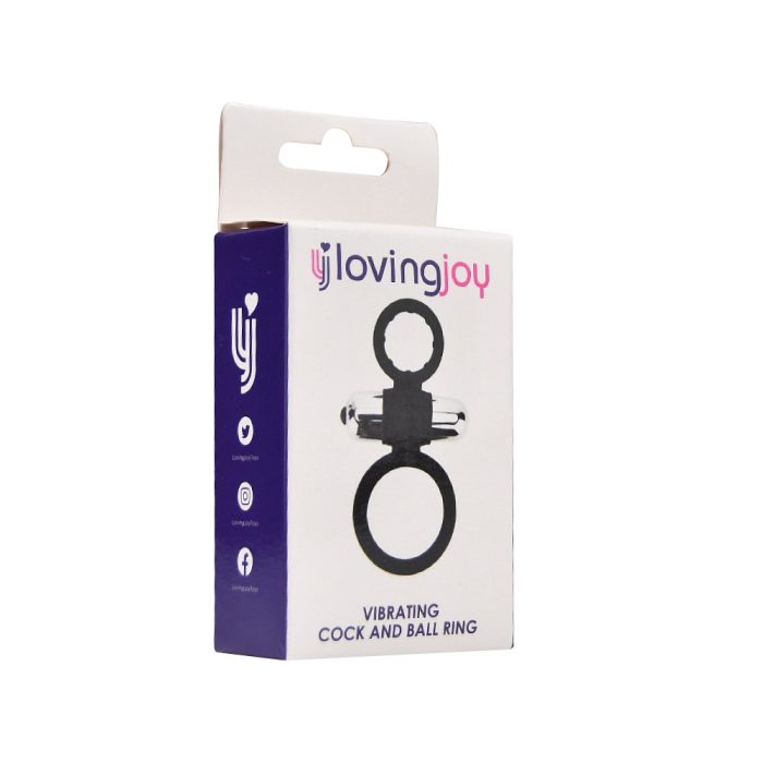 n12195 loving joy silicone vibrating cock and ball ring 1 pkg