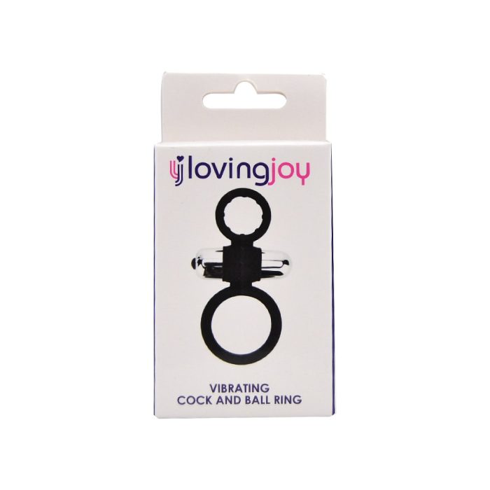 n12195 loving joy silicone vibrating cock and ball ring pkg