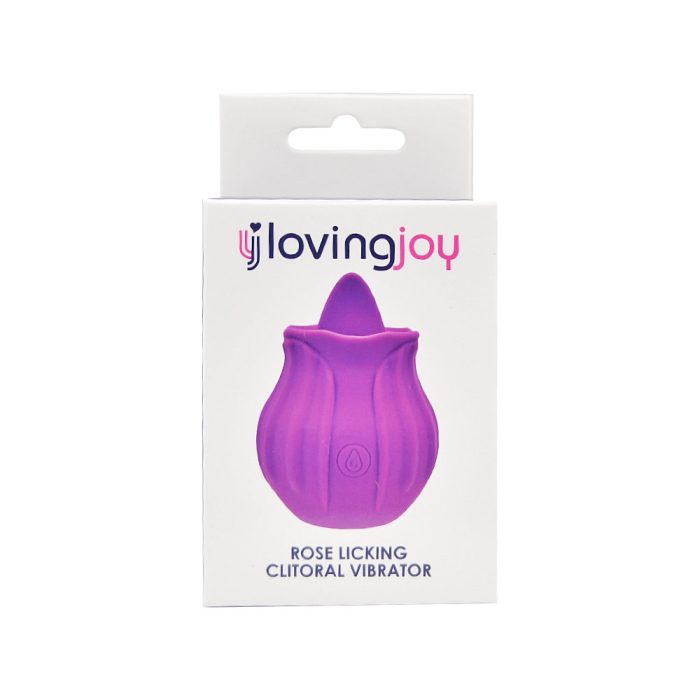 n12245 loving joy rose licking clitoral vibrator purple pkg
