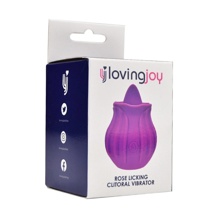 n12245 loving joy rose licking clitoral vibrator purple pkg side