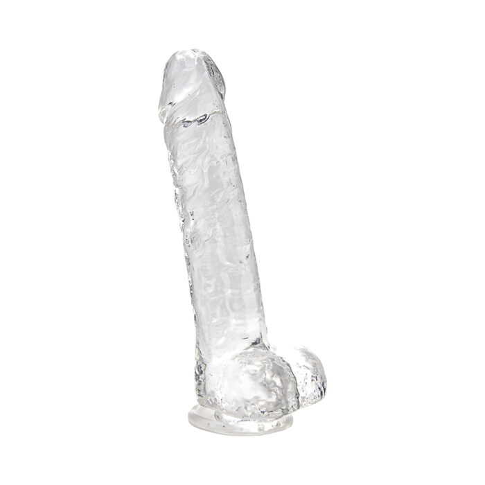 Loving Joy 8 Inch Dildo with Balls Clear - Image 3